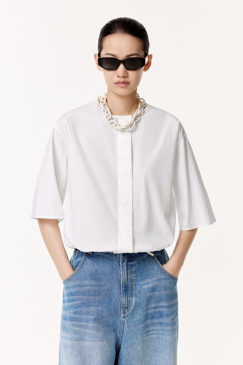 Kurzarm Bluse WHITE