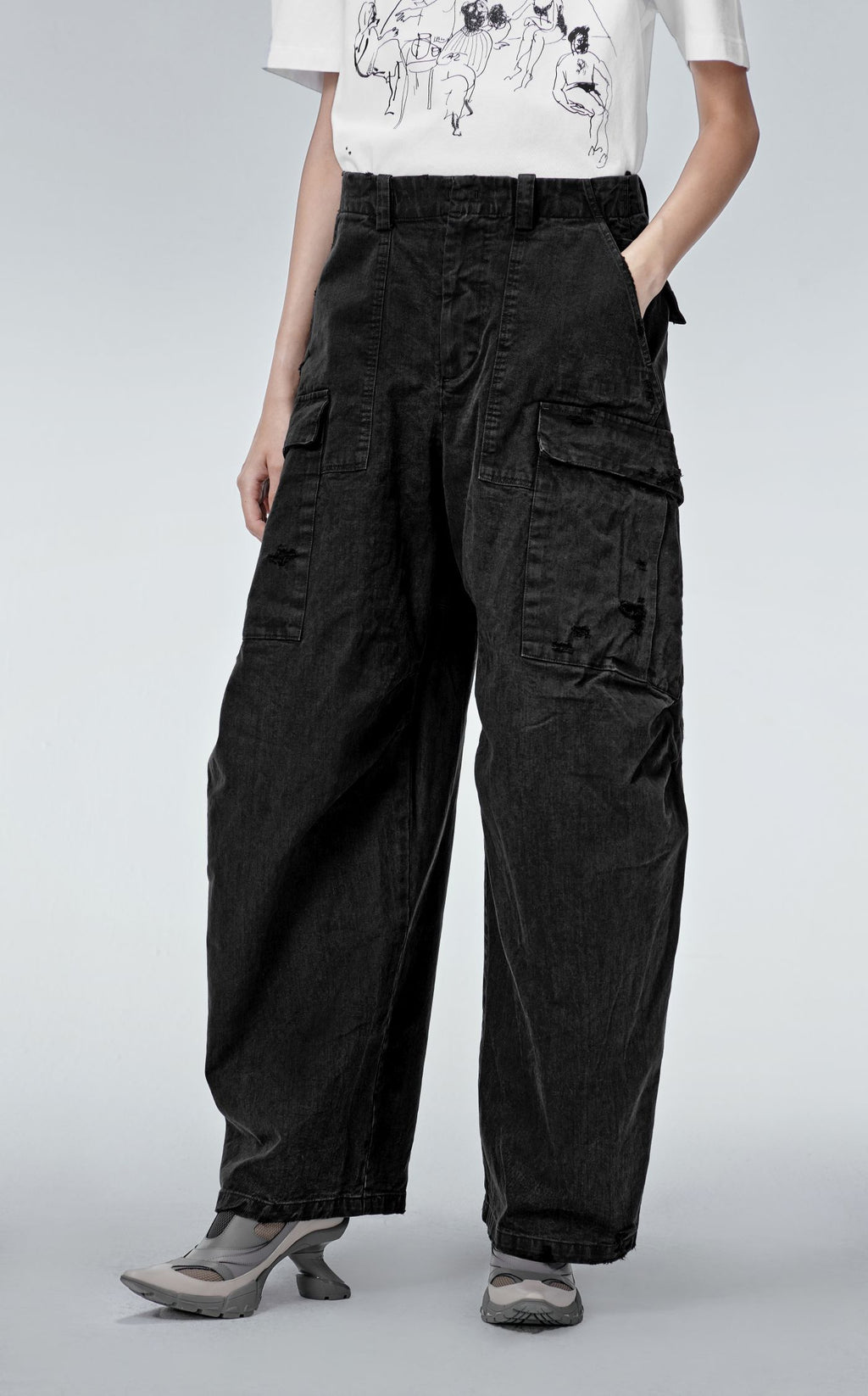 Baggy Jeans SHINY BLACK JNBY Europe