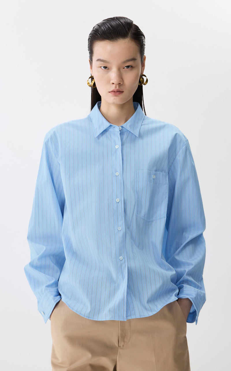 Gestreiftes Hemd LIGHT BLUE