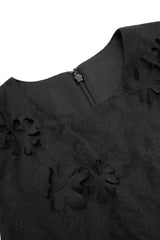 Kleid mit 3D Blüten BLACK